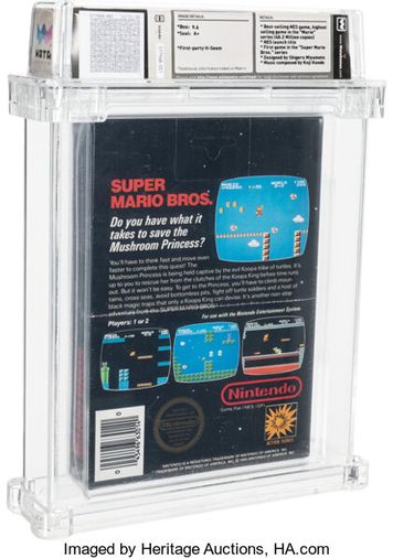 The back of the most expensive Super Mario Bros. game ever.