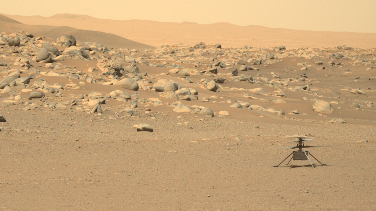 NASA's Perseverance rover captured this image of the Ingenuity helicopter on the surface of Mars on June 15.