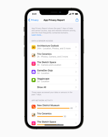 Here's what an App Privacy Report will look like.