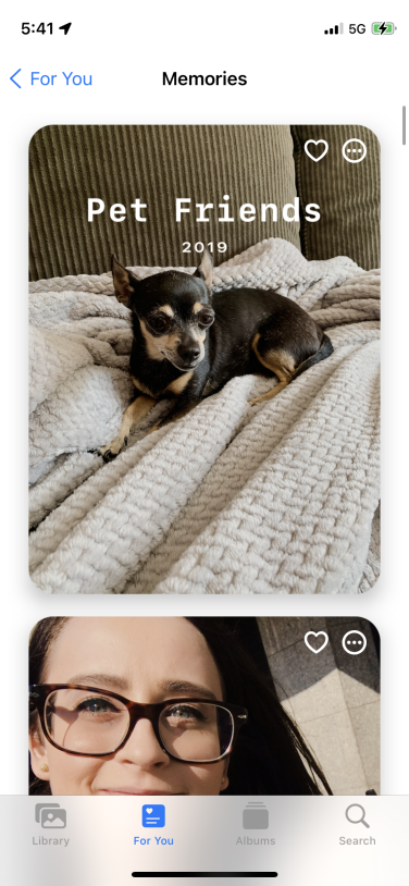 You can scroll through all of your different Memories.
