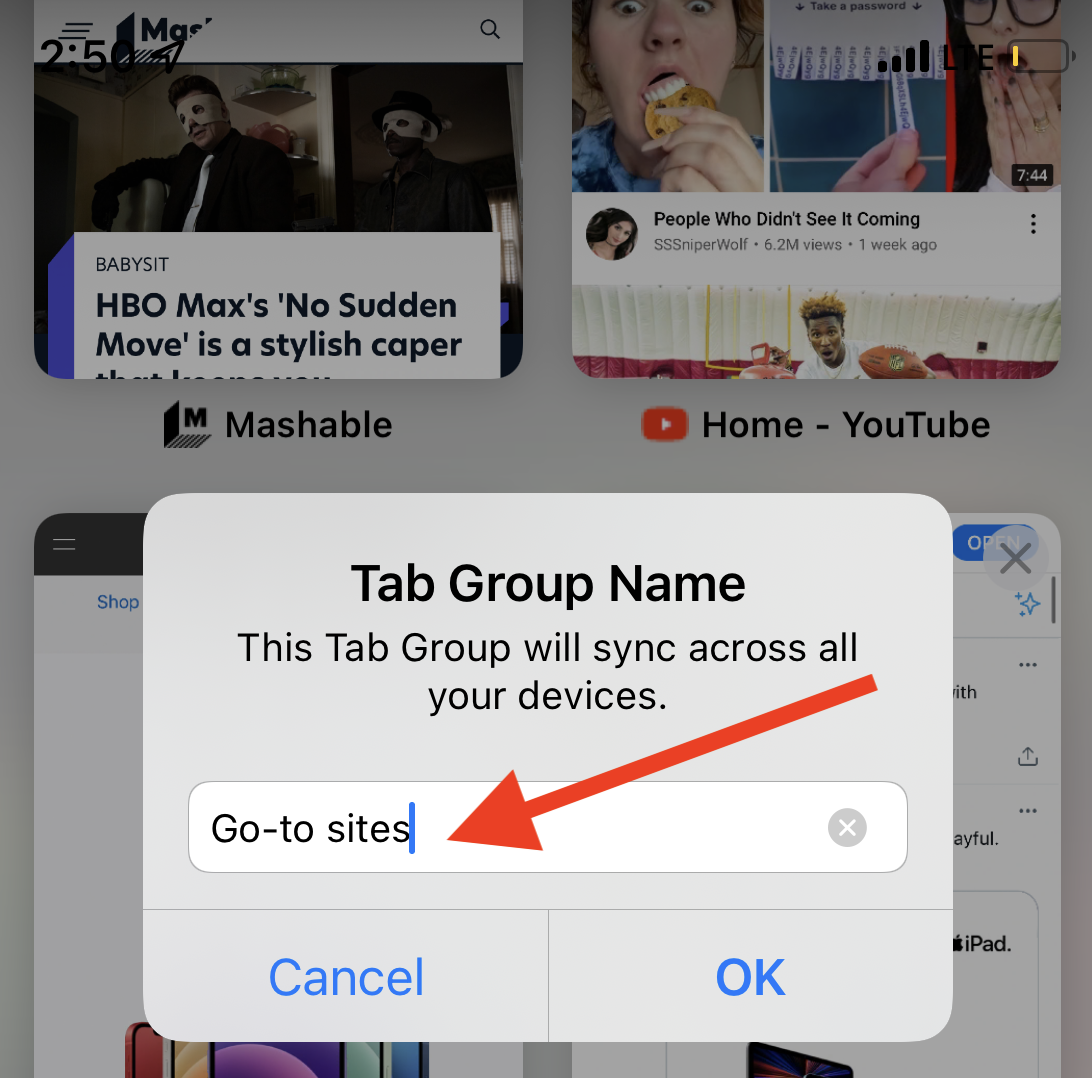 What shall we name the Tab Group?