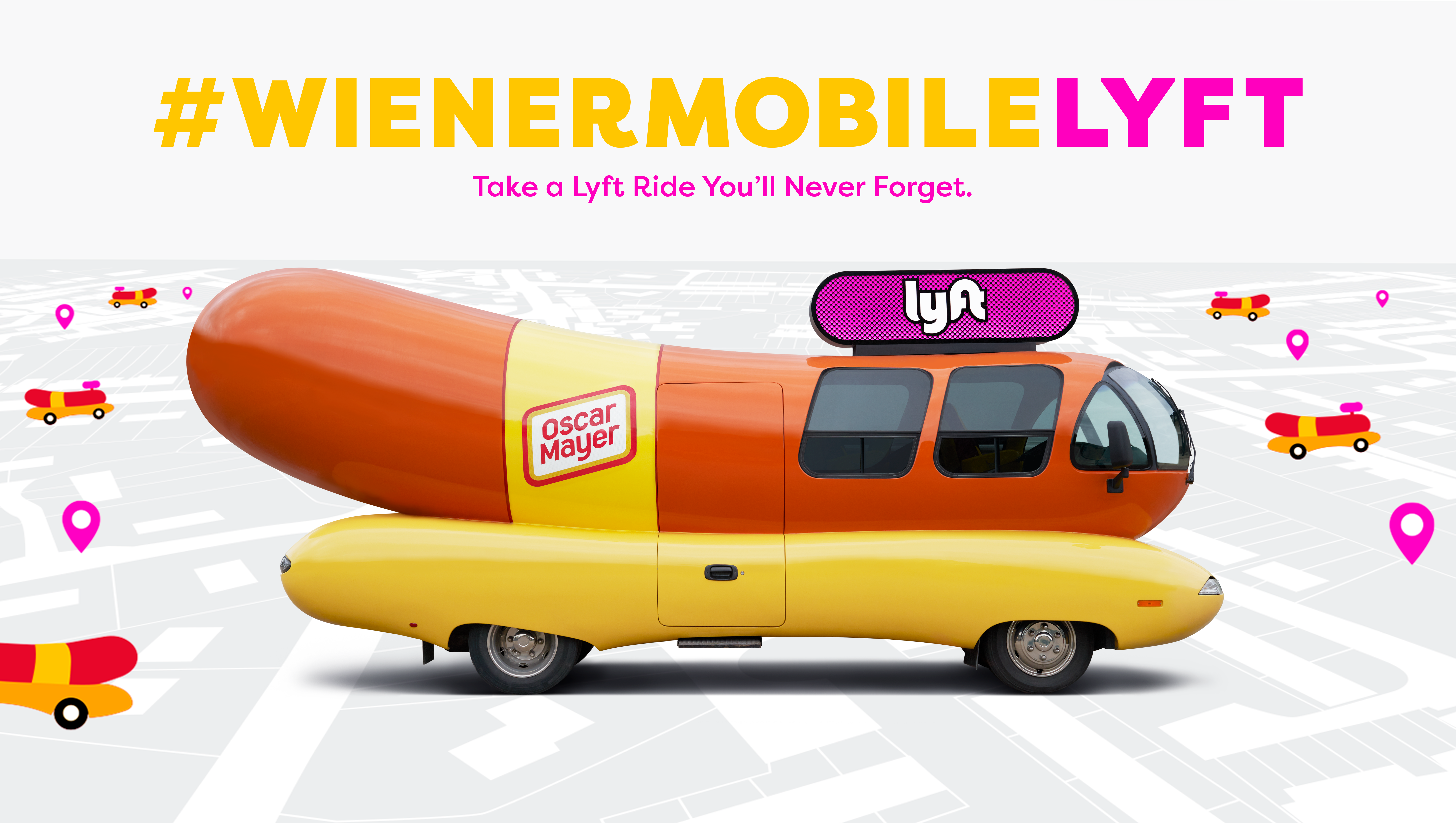 Request a ride in the Wienermobile.