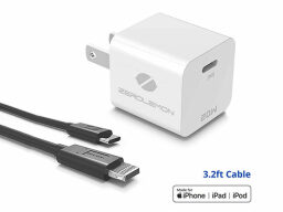 20W Mini USB-C PD Charger & USB-C PD to Lightning Cable — $19.99