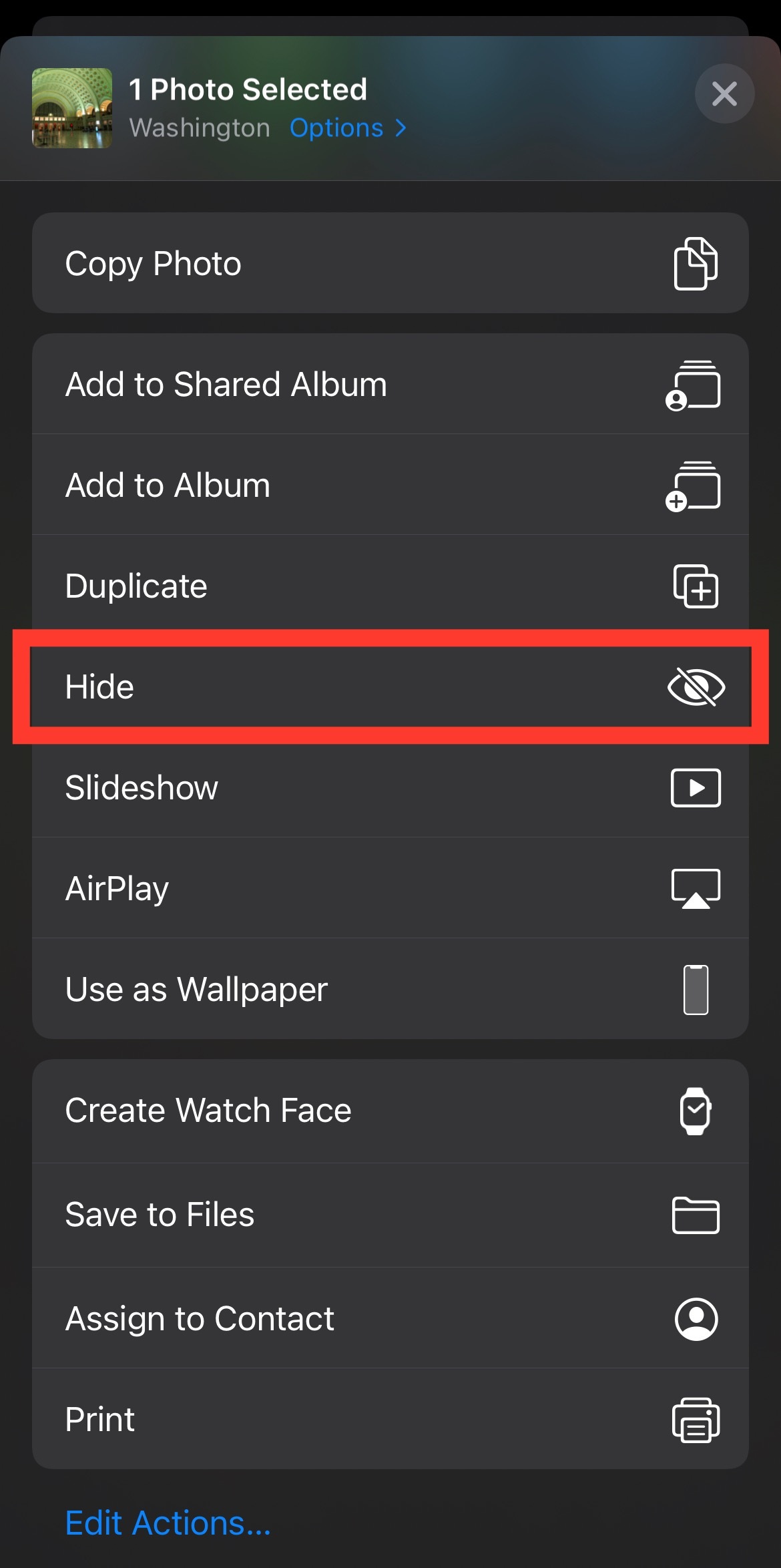 "Hide Photo" feature