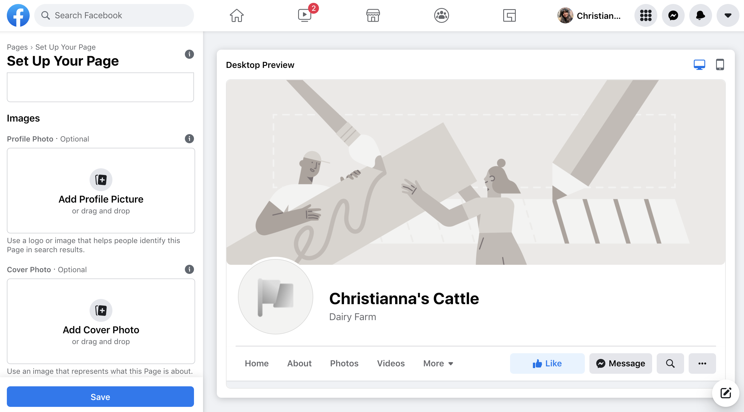 It's simple to create a business page on Facebook.