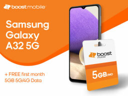 Boost Mobile Samsung Galaxy A32 5G + FREE 1-Month Unlimited Talk, Text, & 5GB 5G/4G Data — $124.99