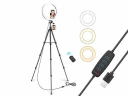 2" Selfie Ring Light with 61" Extendable Tripod & 2 Phone Holders — $42.99