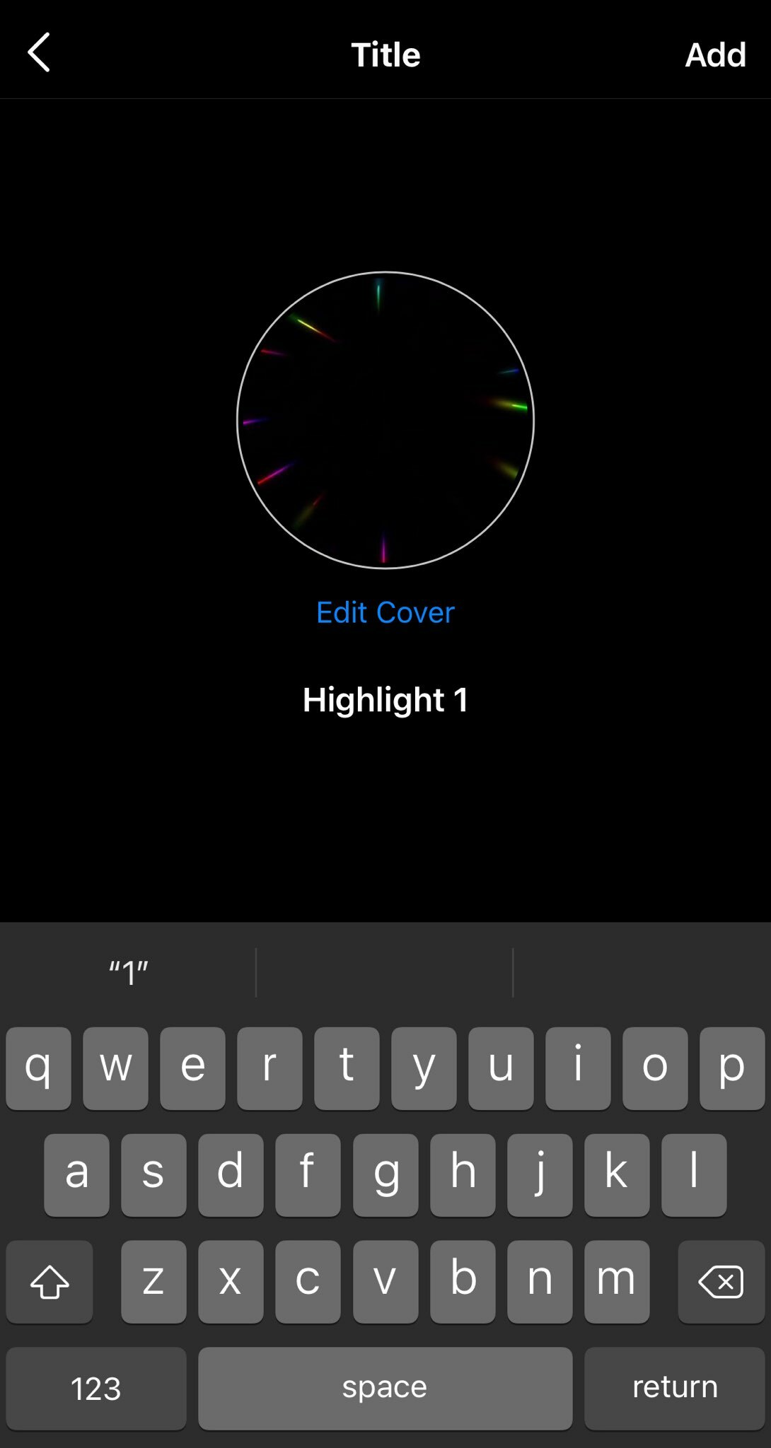 Edit your Highlight cover and title it.