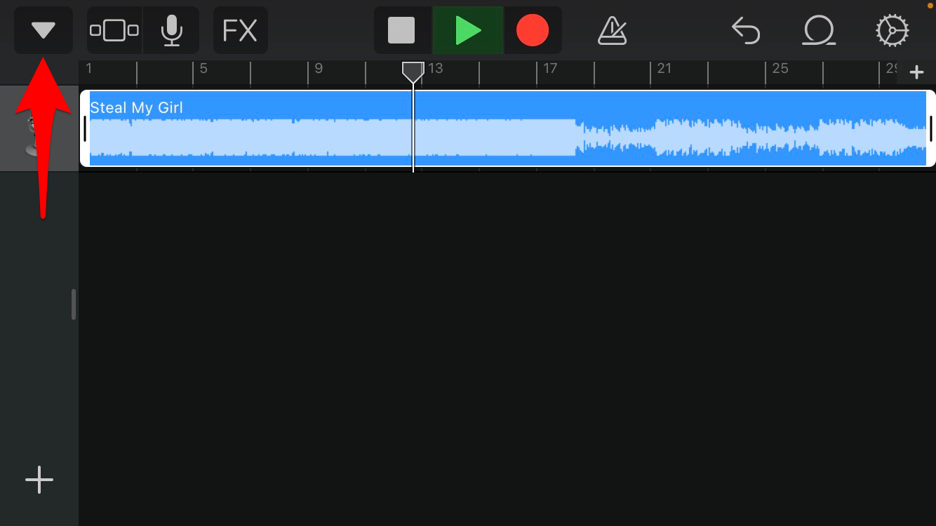 When your ringtone is ready to be exported, select the gray arrow.