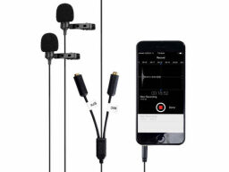 Movo Dual Clip-on Lavalier Interview Microphones — $36.99