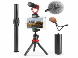 Movo VXR10+ Smartphone Video Rig with Mini Tripod, Phone Grip, and Mic — $89.99