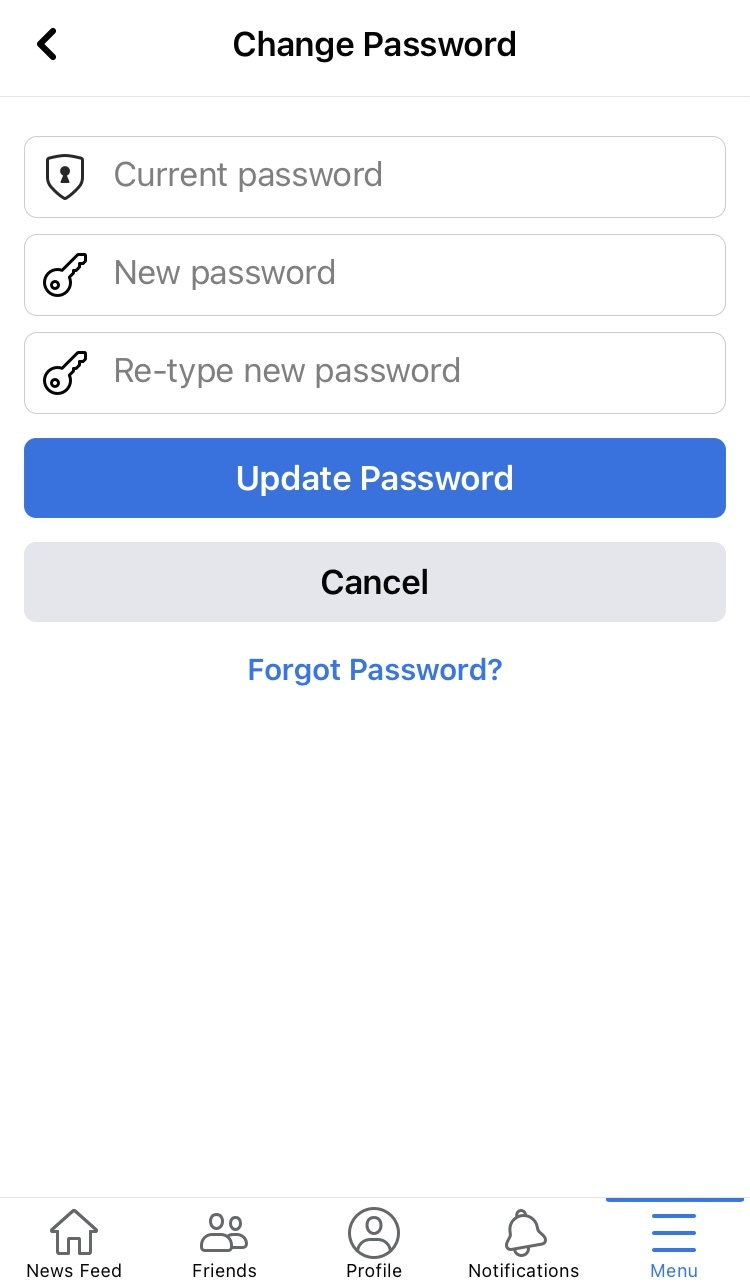 Follow the steps to change your password.