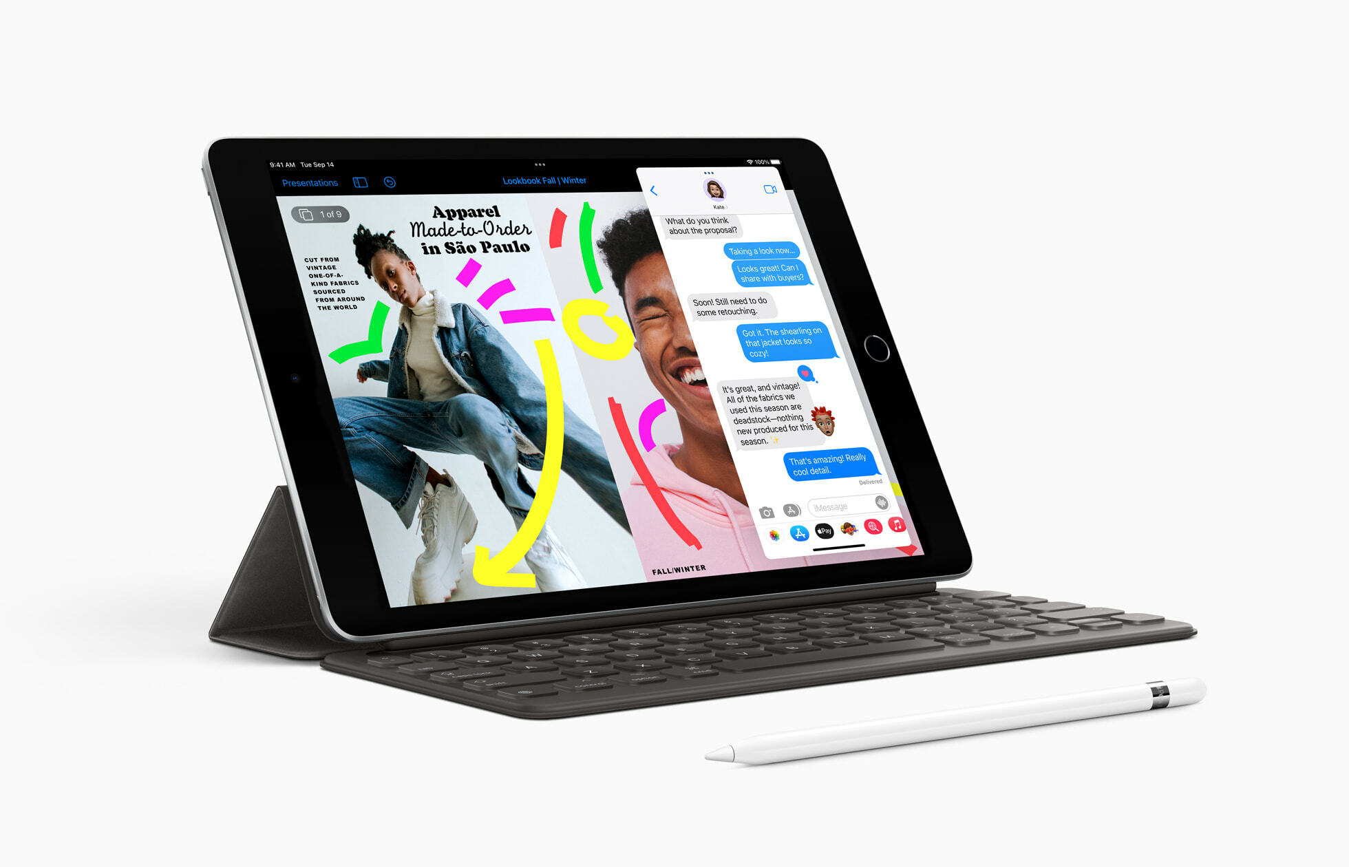 The new iPad brings support for the Apple Pencil and Smart Keyboard (both sold separately).