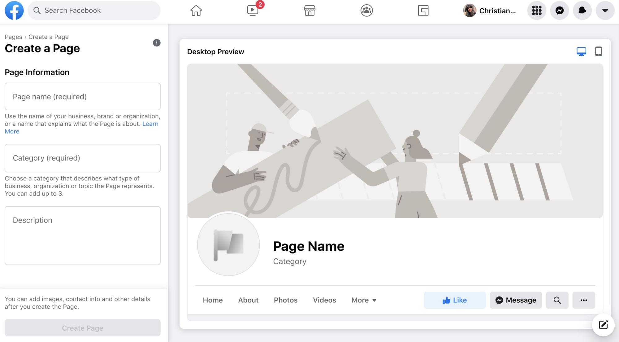 This is arguably the most important step in creating a business page on Facebook.