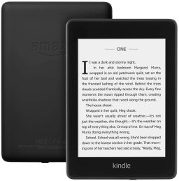 a front and rear view of amazon's 10th-gen kindle paperwhite e-reader