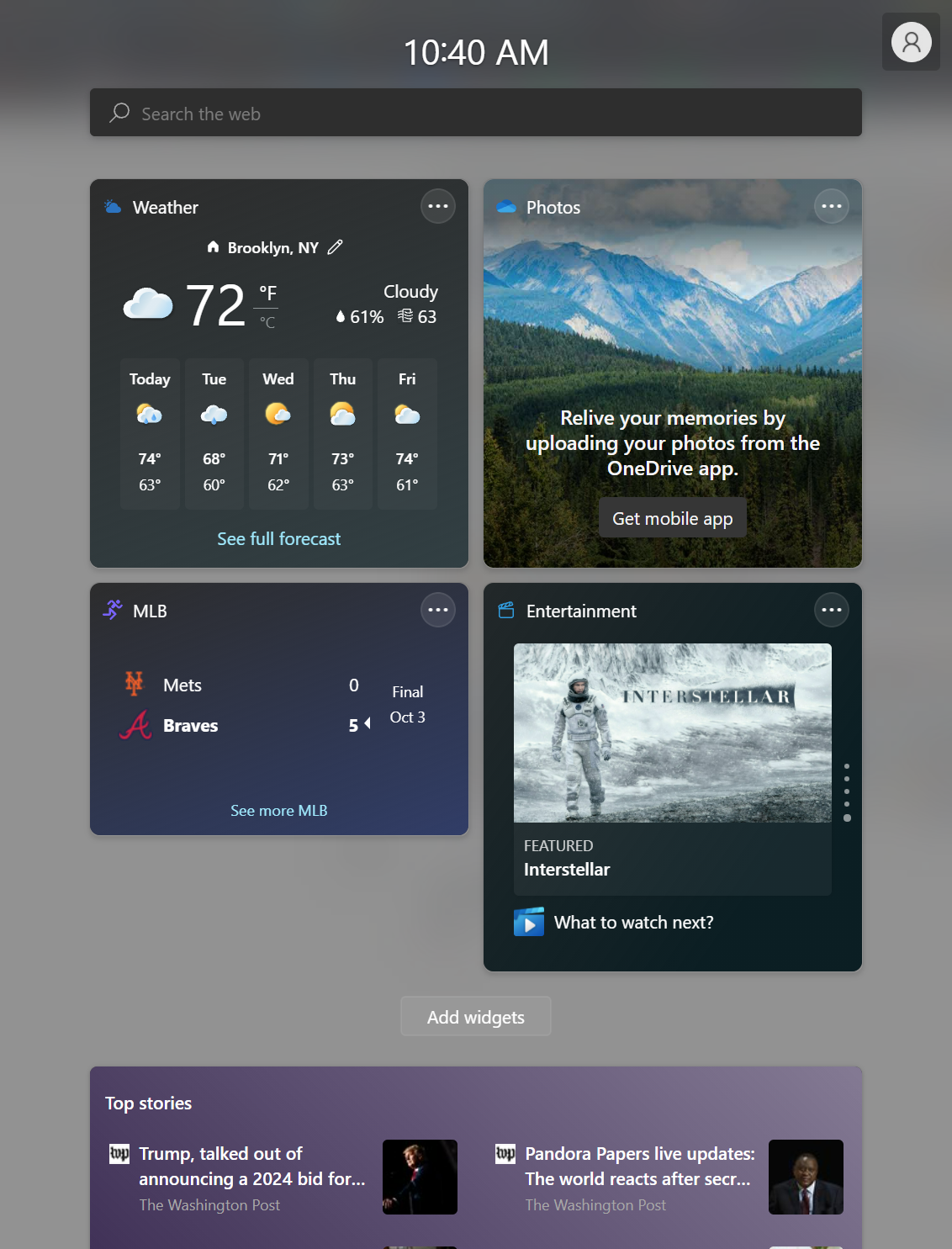 Widgets are fine, I guess.