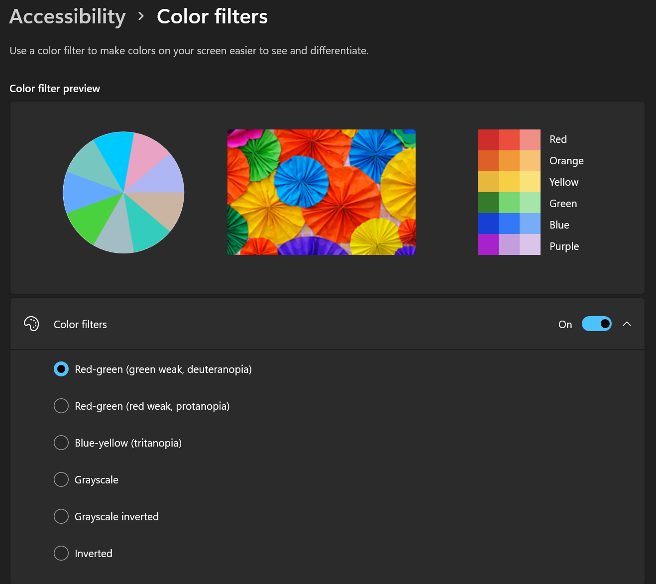 These colorblind modes don't really help me, but they might help you.