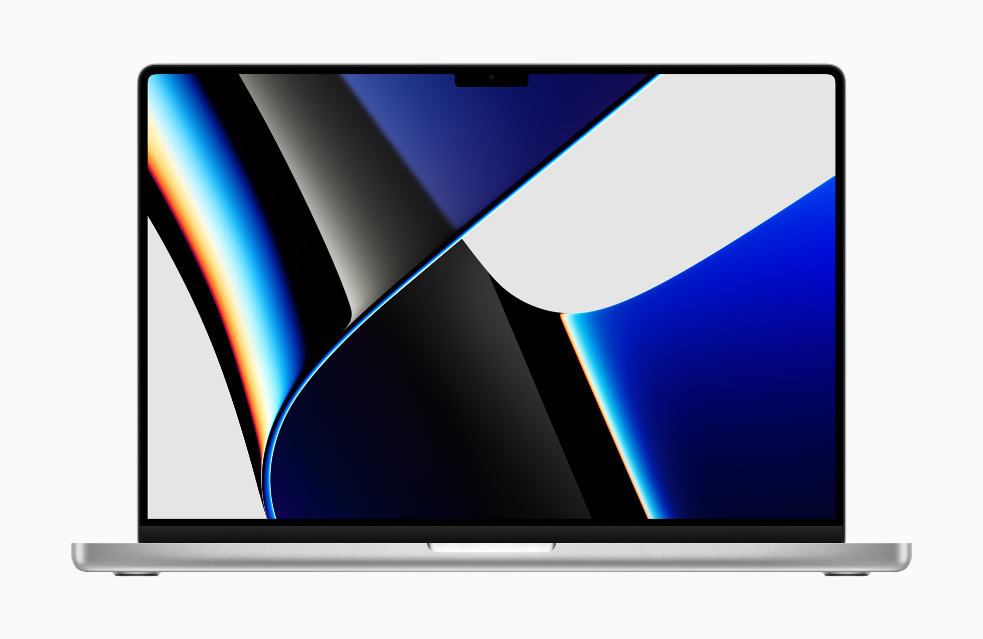 The new displays have very narrow bezels, but there's an iPhone-like notch on top, hosting the FaceTime camera.