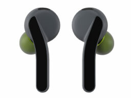 earbuds with round top and skinny stem