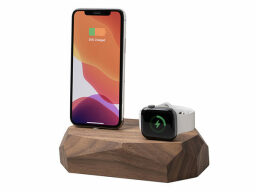 Wooden charging dock for iPhone and Apple Watch