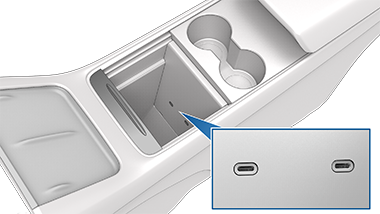 Tesla USB-C ports