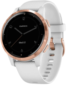 garmin vivoactive 4s smart watch in rose gold and white