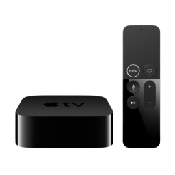 apple tv 4k streaming box and remote control
