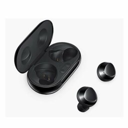 samsung galaxy buds+ sitting next to their open charging case