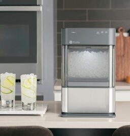 GE Profile nugget ice machine on kitchen counter