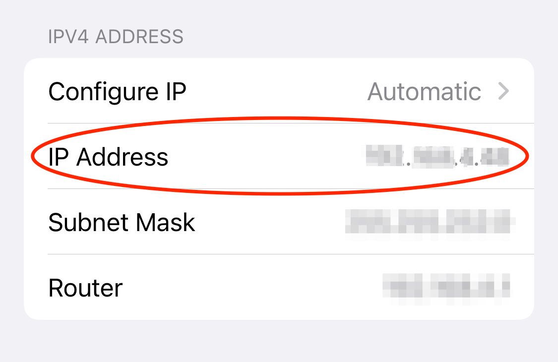 Screenshot of WiFi network settings on an iPhone