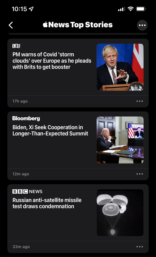 News top stories list