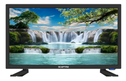 Sceptre 19-inch class 720p HD LED TV with waterfall landscape on screen