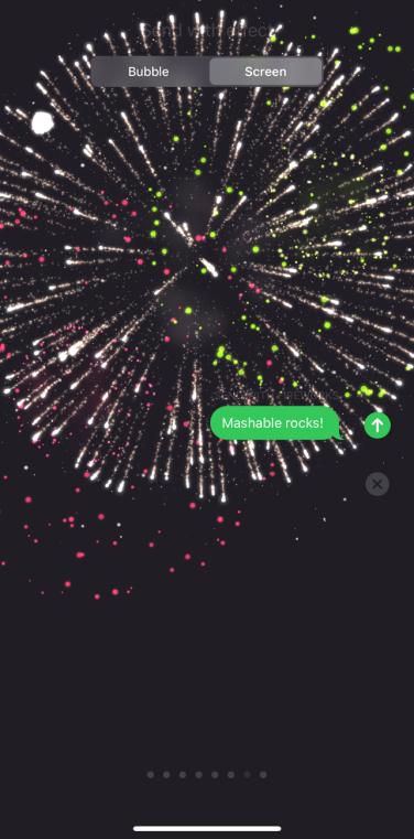 "Mashable rocks!" with fireworks effect