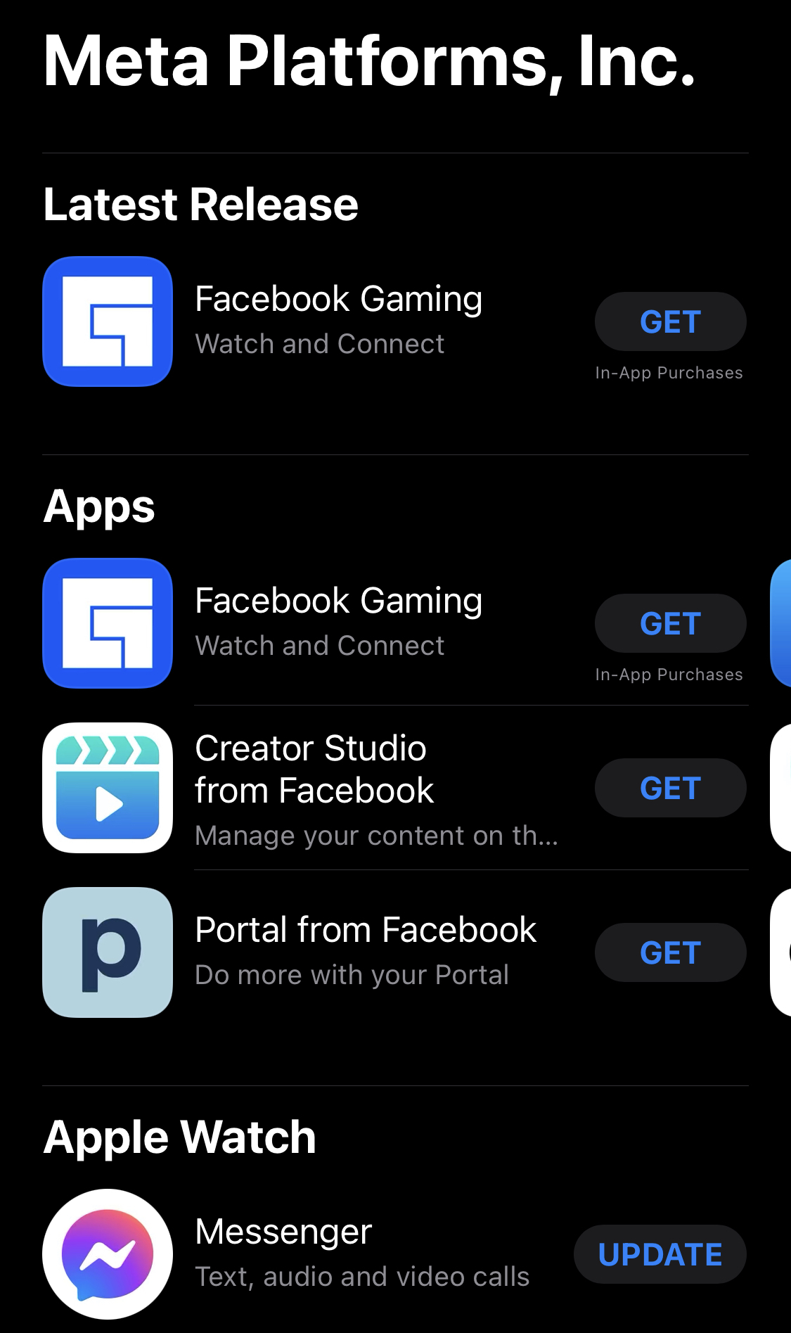 facebook meta apps