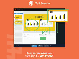 Image of presentation on orange background with annotations