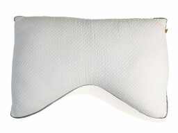 White pillow with indent at the bottom