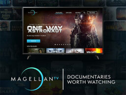 MagellanTV home screen with text saying "documentaries worth watching"