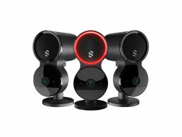 Black and red security camera set of three