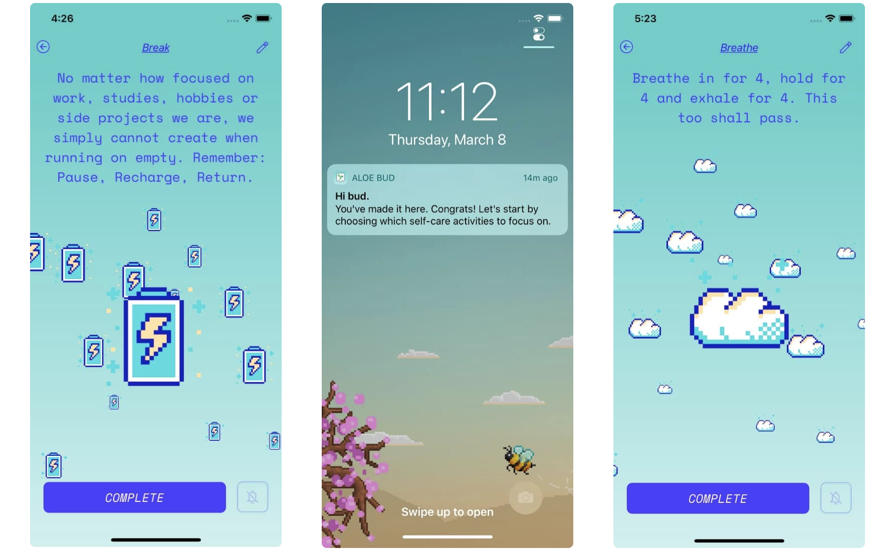 Screenshots of the app White Noise Lite