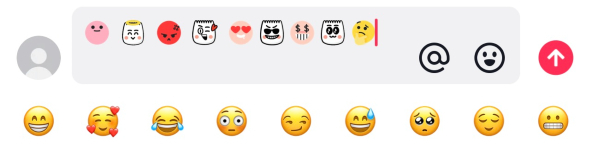 A series of various TikTok emoji followed by a series of standard emoji