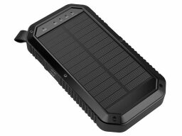 Black solar panels on phone charger
