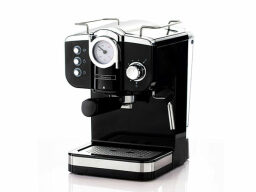 Black and silver coffee machine
