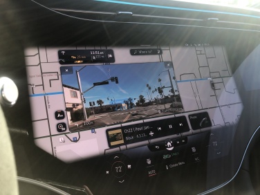 A screen on a car dashboard.