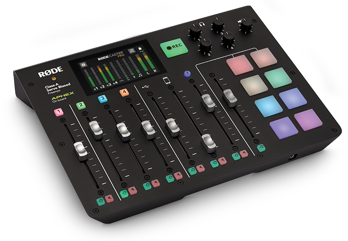 The Rodecaster Pro sound mixer.