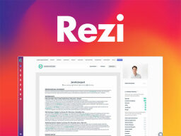 Resume file on gradient background under Rezi branding