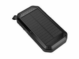Black solar panels on phone charger