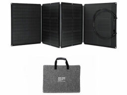 Black solar panels with grey carry bag