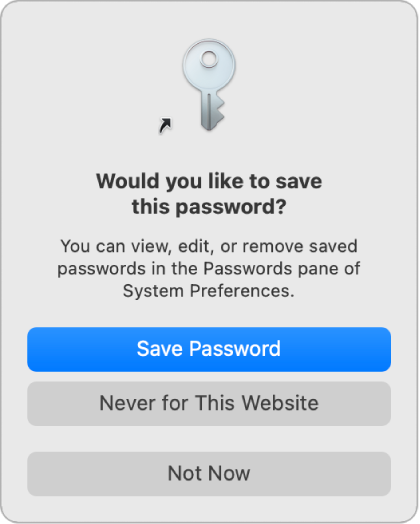 Apple macOS Keychain dialogue box.