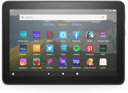 Black tablet on home screen