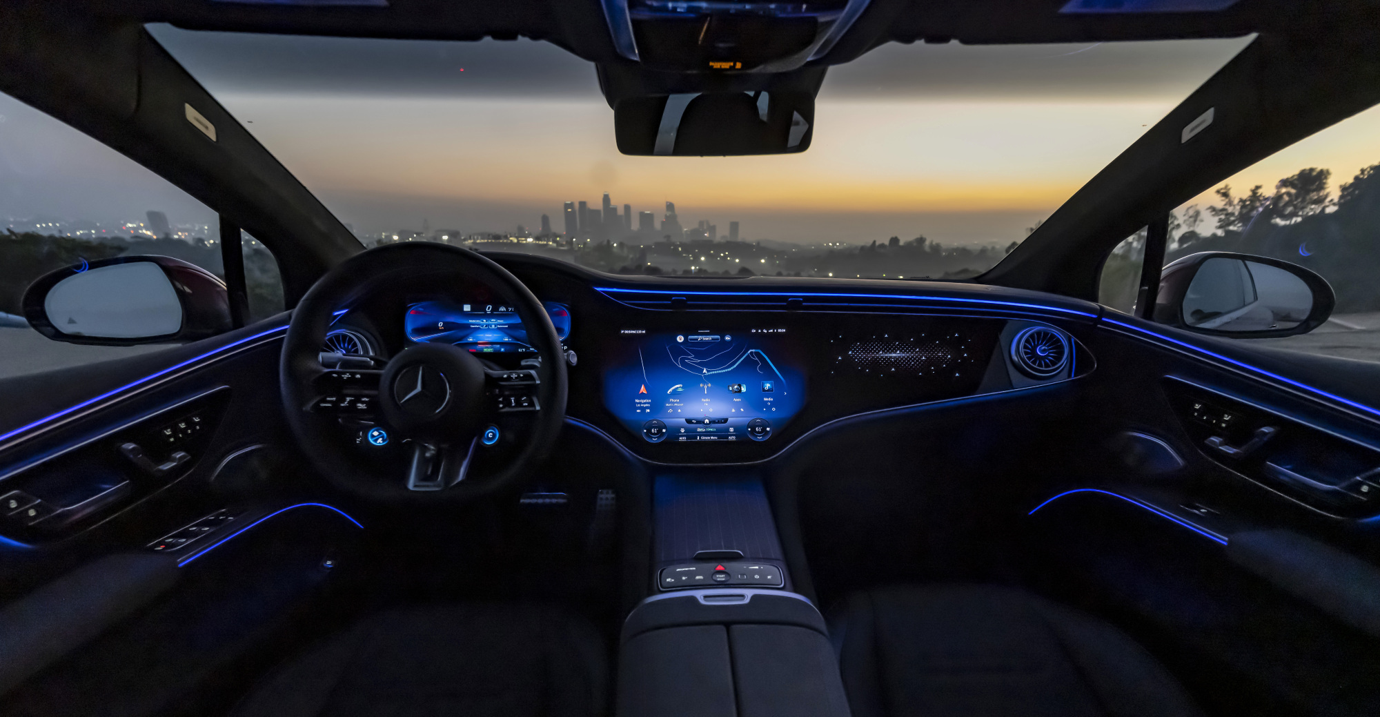 View of the Mercedes infotainment screen.